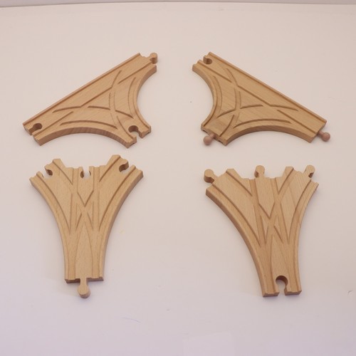 Wooden train track junction - track,