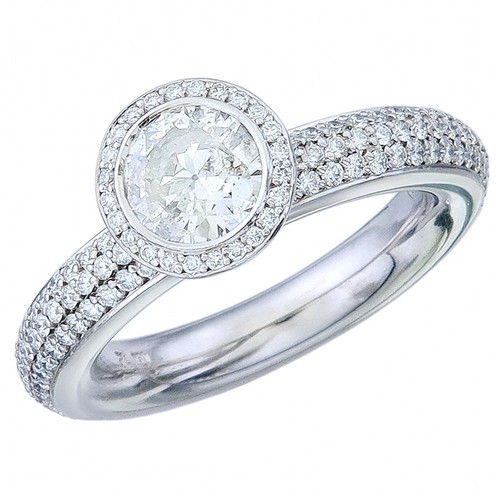 Ring brilliant head with back