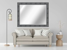 X LARGE Pewter Mirror Framed