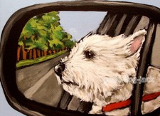 "Road Trip!" Westie 4x6 Matted