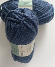 Blue 2 x 100g balls So Crafty chunky yarn 200g chunky wool knit medium blue NEW