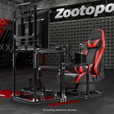 Zootopo 6030 Aluminum Racing Sim Cockpit with Seat & TV Stand Fit Logitech G29