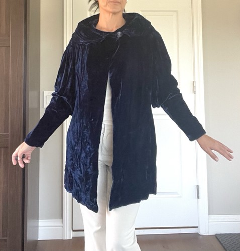 1920s 1930s sapphire blue silk - blue,