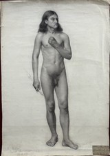 Antique large superb Academic still life Nude Drawing – Lambeth School of Art