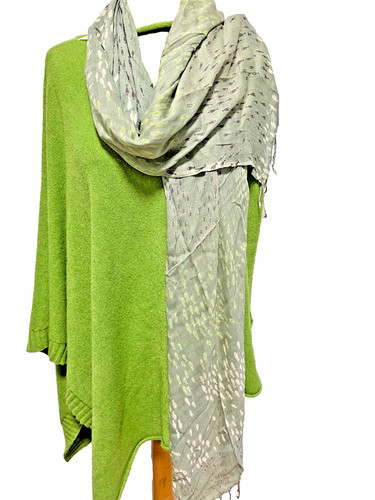 Peony scarf beige green - ,