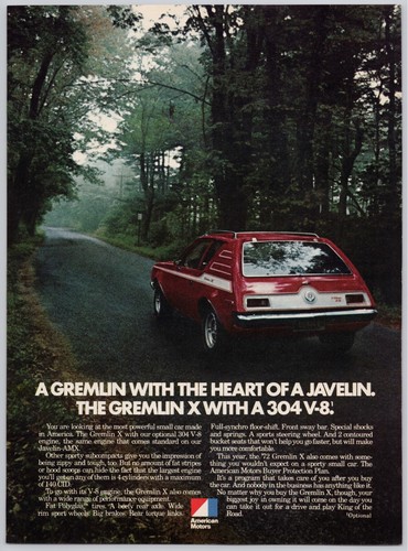 1972 amc gremlin red - gremlin, x