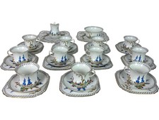 Tuscan China Tea Set Floral Pattern 37 Piece Gold Trim Vintage