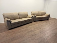 Milano Leather 3 & 4 Seater Sofa Set – Grey