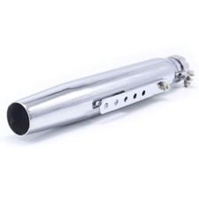 Universal Chrome Tapered Motorcycle Exhaust Silencer, Custom, Cafe Racer 17''