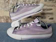 Converse Womens Uk Size 5 Lilac Purple Low Trainers Metallic Shimmer Glitter VGC