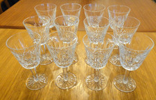 Set of 12 Waterford Irish Crystal LISMORE Claret Wine Goblet Glasses 5 7/8"
