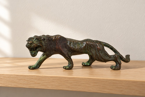 Bronze walking tiger sculpture - bronze,