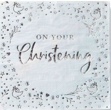 16 CHRISTENING NAPKINS-  BLUE