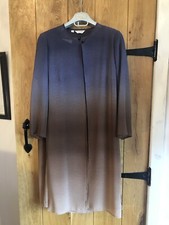 Luis Civit Matching Cardigan And Lined Dress, Blue/caramel, U.K. 12, Preowned.