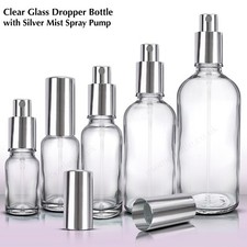 Clear glass spray bottle - spray, with
