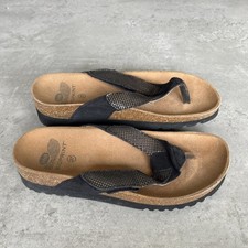 Women’s Scholl Bioprint Black Toe Post Sandals With  Adjustable Straps Size 4.