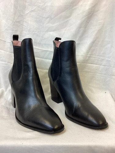 Zara black leather - black, heel