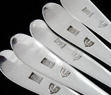 5 Immaculate Scottish Provincial Silver Teaspoons, John Ewan of ABERDEEN c.1780