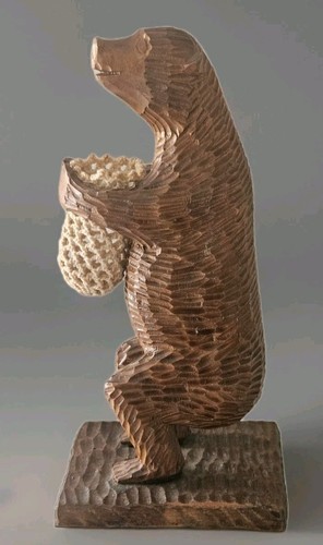 Vintage carved wooden - , bear