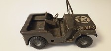 TRIANG TIN PLATE  MINIC CLOCKWORK TOY  MILTARY US JEEP 1950'S PLAYWORN ??