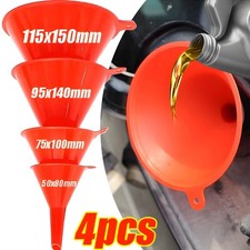 4Piece Plastic Funnel Set – Easy Pouring for Kitchen, Garage, Garden, Fuel & Oil