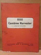 Ransomes  1001  combine  harvester  operators  manual