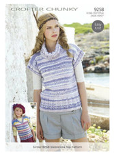 Sirdar Chunky Knitting Pattern Booklet 9258 Ladies jumper 24-42in 61-107cm