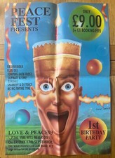 Peace Fest ORIG ‘93 UK Rave Dance Festival Poster Acid Party Drum & Bass Love
