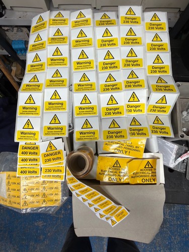 Electrical warning labels - warning,