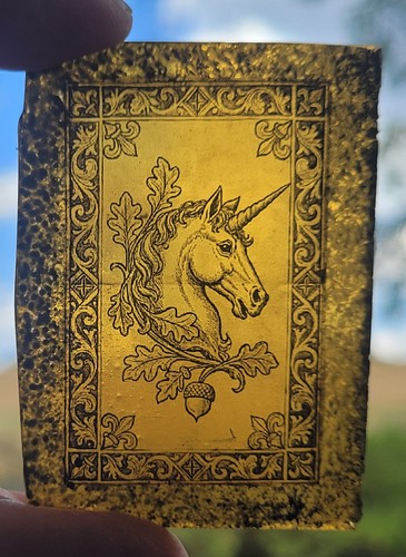 Stained glass unicorn - glass,