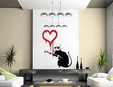 Banksy Love Paint Rat Graffiti Wall Sticker Decal Decor 60cm x 70cm Streetart 