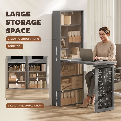 Gray craft desk with storage - gray,