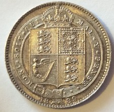 1889 Queen Victoria Jubilee Head Silver Shilling - High Grade