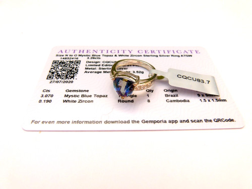 Gemporia 26cts mystic blue - 3.26cts,