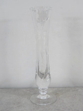 Royal Brierley Crystal Bud Vase Cut Glass Etched Floral Footed