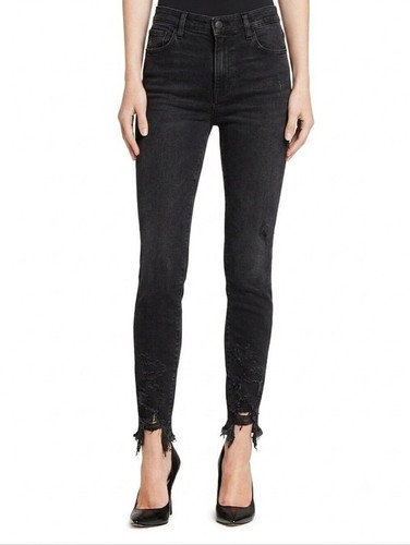 Brand black frayed hem - black,