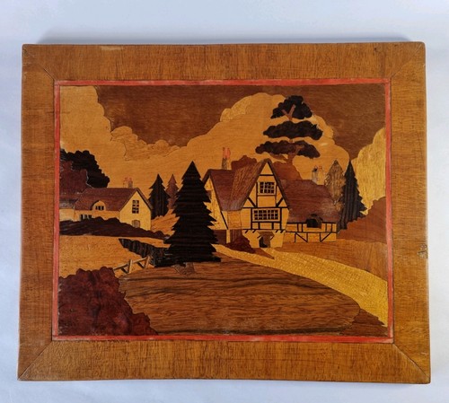 Vintage wooden marquetry - wooden,
