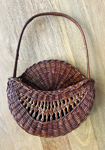 Vintage brown wicker hanging - vintage,