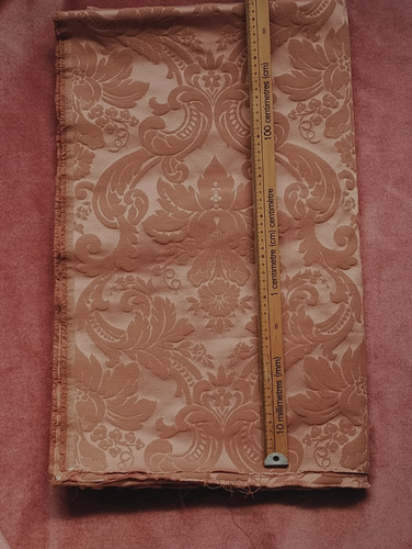 Damask salmon pink fabric - damask,