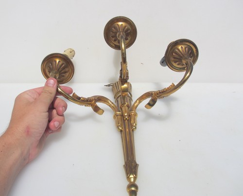 Vintage brass wall - brass, light
