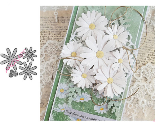 Flower daisy set metal cutting - flower,