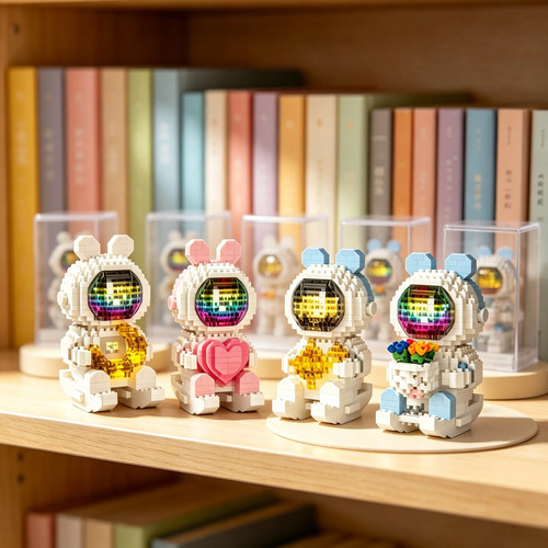 Micro building blocks glowing - micro,