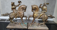 A Pair Of Bronze Brass Horse &