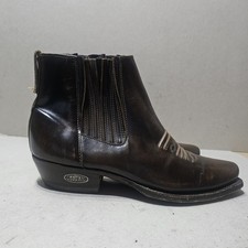 LOBLAN 5115 MEN'S LEATHER LOW TOP ANKLE CHELSEA COWBOY BOOTS BROWN  UK8 EU42 