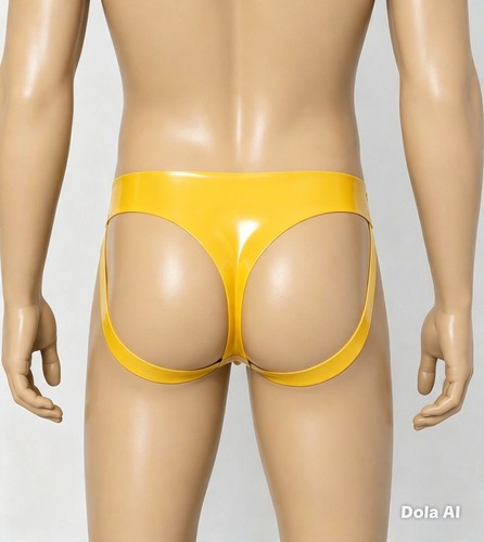 Mens yellow latex peephole - yellow,