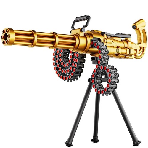 Gold gatling toy - gold, gun
