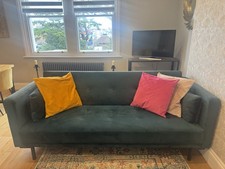 Two Velvet Sofa Beds/ dusky pink & dark green- teal