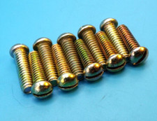 Ten Meccano bolts, part 111A, available in various finishes.