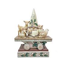 Jim Shore Heartwood Creek White Woodland Gnome w Animals Train Car Fig 6011623