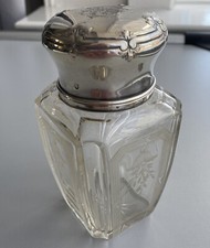 French Silver Topped & Cut Glass Dressing Table Jar